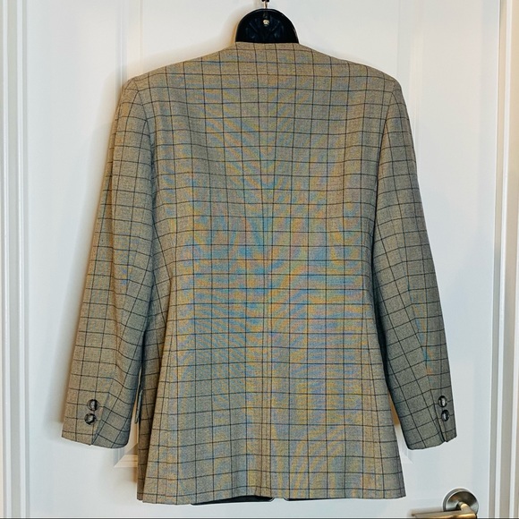 Vintage Gray Check Skirt Suit Size 10
